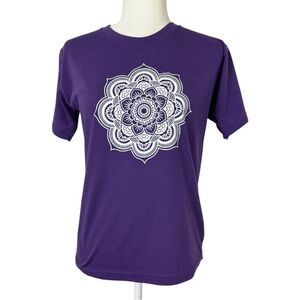 Bohemian hippie spiritual yoga Purple Mandala Tee women’s M